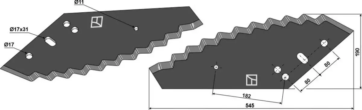 Futtermischwagenmesser mit Beschichtung